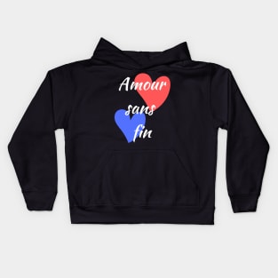 Amour sans fin french design Kids Hoodie